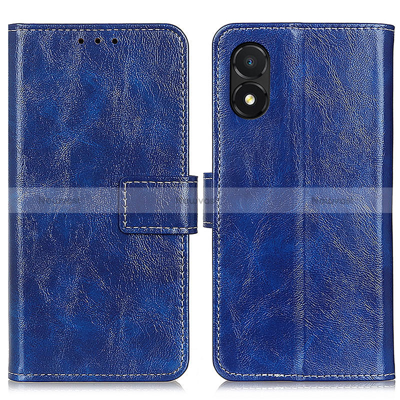 Leather Case Stands Flip Cover Holder K04Z for Huawei Honor X5 Blue
