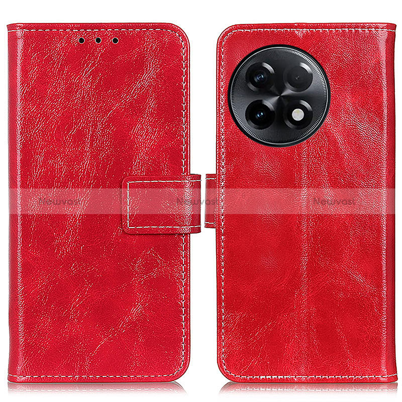Leather Case Stands Flip Cover Holder K04Z for OnePlus Ace 2 Pro 5G Red