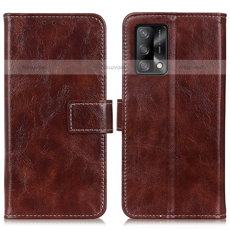 Leather Case Stands Flip Cover Holder K04Z for Oppo A74 4G