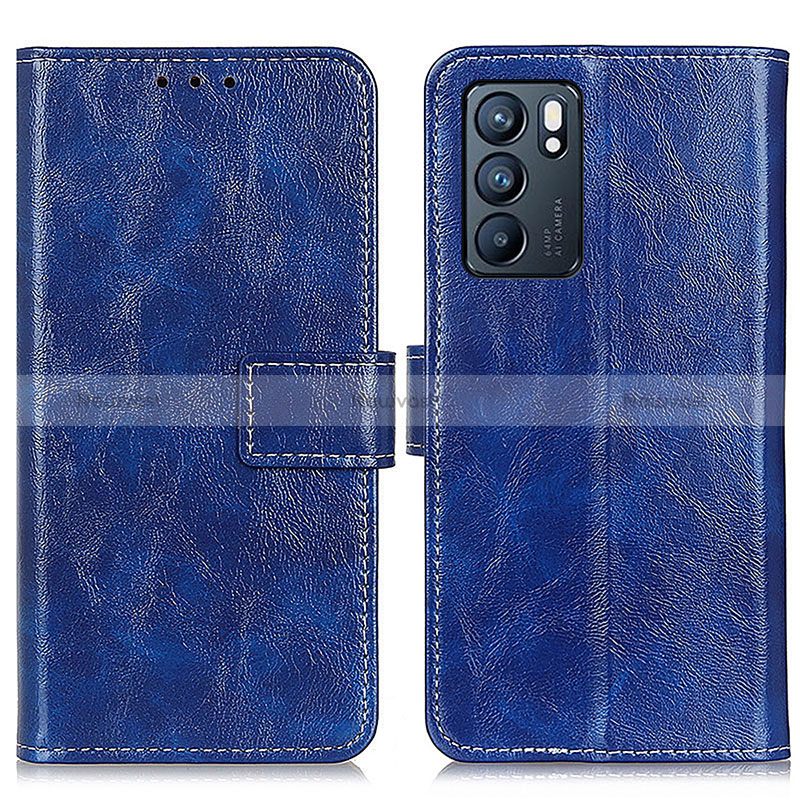 Leather Case Stands Flip Cover Holder K04Z for Oppo Reno6 5G