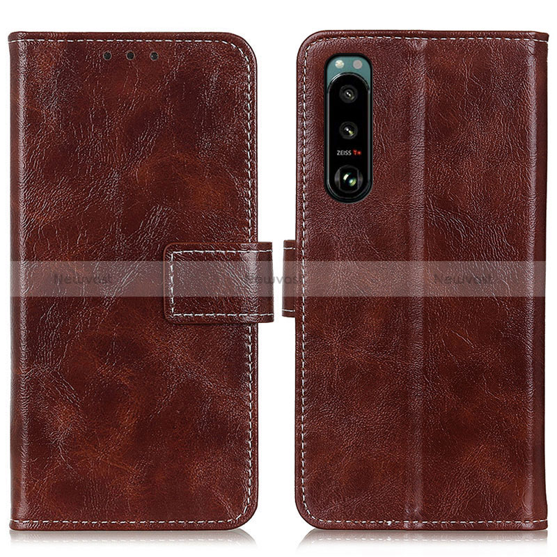 Leather Case Stands Flip Cover Holder K04Z for Sony Xperia 5 III