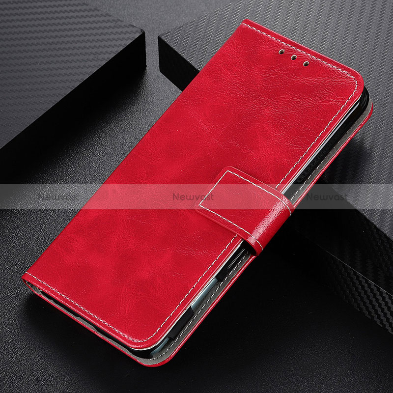 Leather Case Stands Flip Cover Holder K04Z for Vivo iQOO U5e 5G Red