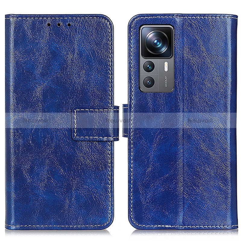 Leather Case Stands Flip Cover Holder K04Z for Xiaomi Mi 12T Pro 5G Blue