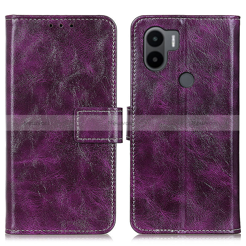 Leather Case Stands Flip Cover Holder K04Z for Xiaomi Redmi A1 Plus Purple