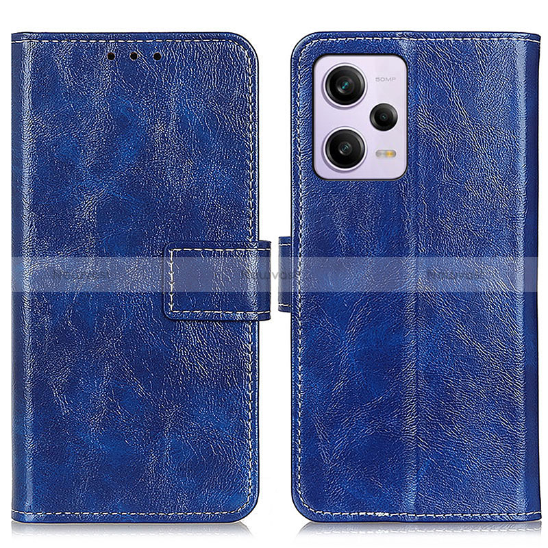 Leather Case Stands Flip Cover Holder K04Z for Xiaomi Redmi Note 12 Pro 5G Blue