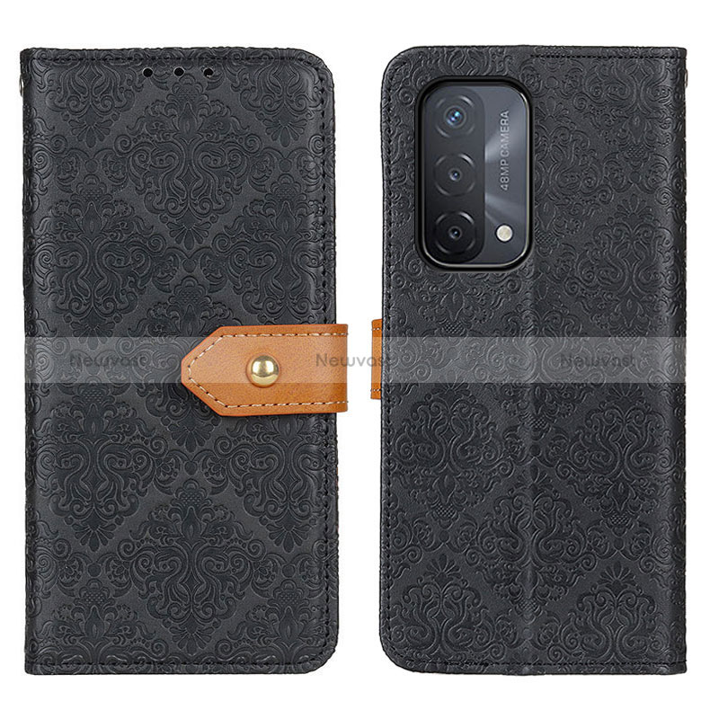Leather Case Stands Flip Cover Holder K05Z for Oppo A74 5G