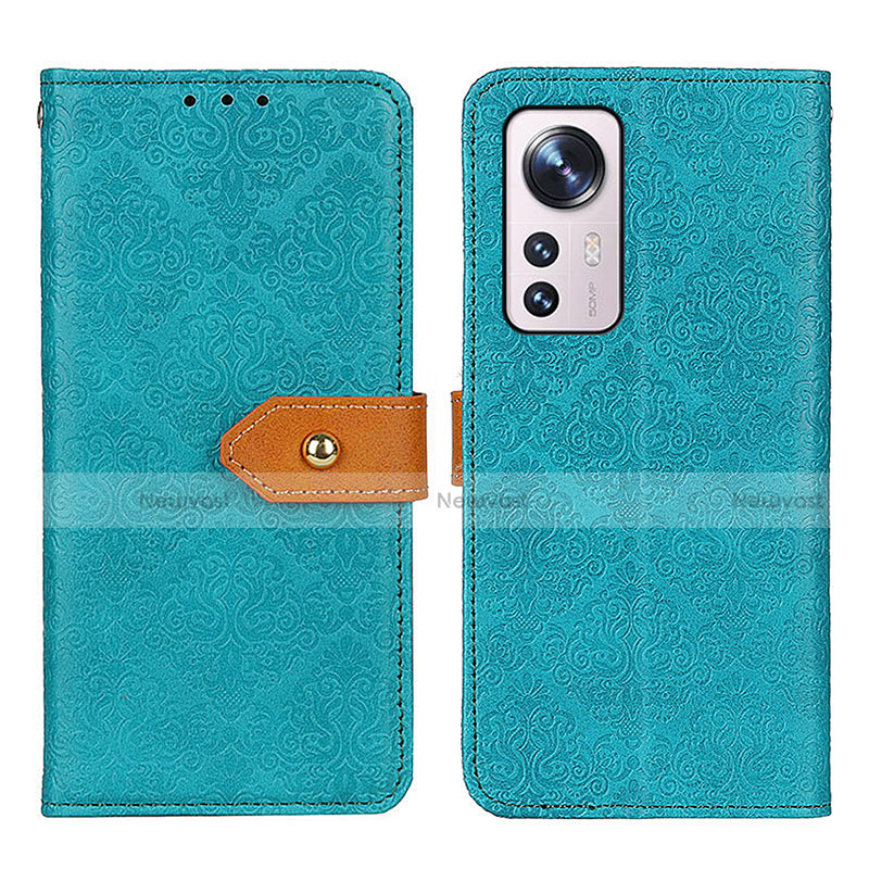 Leather Case Stands Flip Cover Holder K05Z for Xiaomi Mi 12 5G Green
