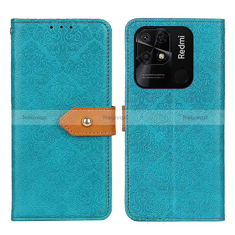 Leather Case Stands Flip Cover Holder K05Z for Xiaomi Redmi 10 Power Green