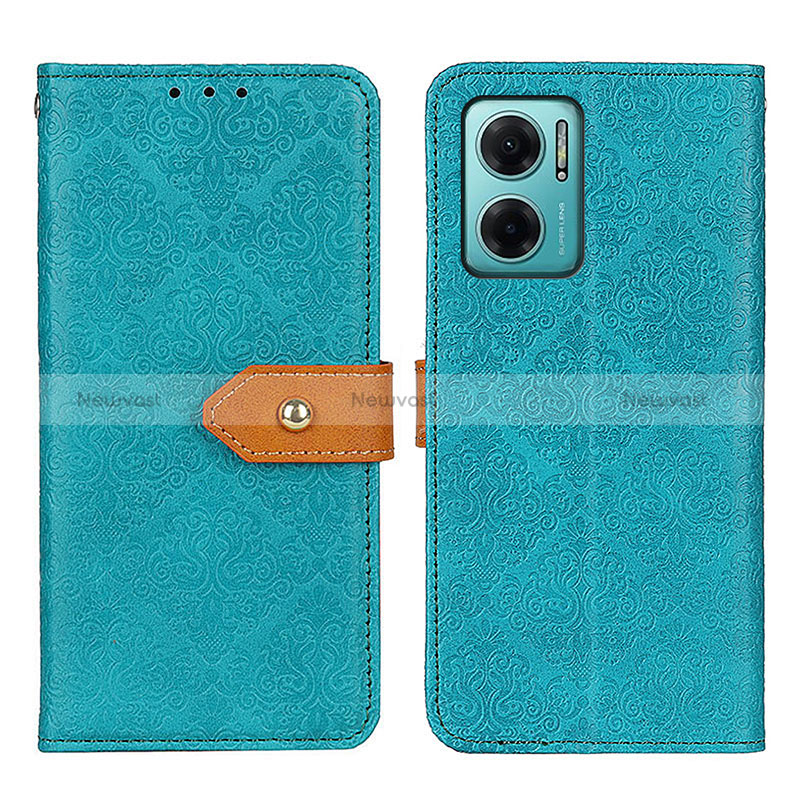 Leather Case Stands Flip Cover Holder K05Z for Xiaomi Redmi 10 Prime Plus 5G Green