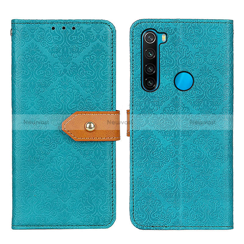 Leather Case Stands Flip Cover Holder K05Z for Xiaomi Redmi Note 8 (2021) Green
