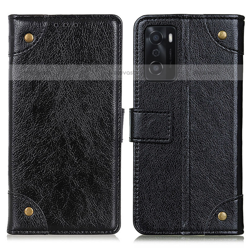 Leather Case Stands Flip Cover Holder K06Z for Oppo A55S 5G