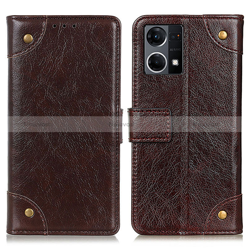 Leather Case Stands Flip Cover Holder K06Z for Oppo Reno7 4G