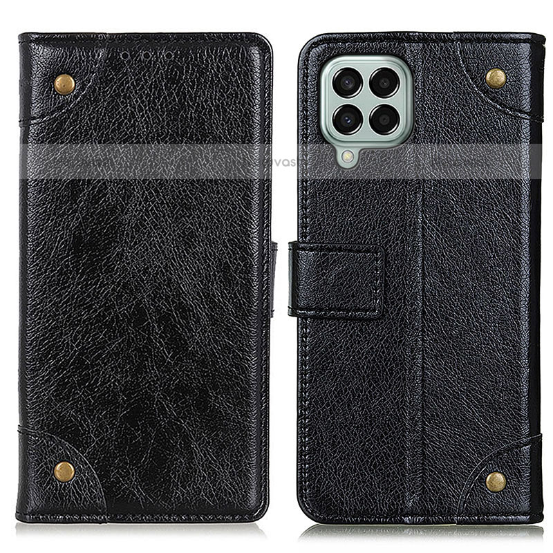 Leather Case Stands Flip Cover Holder K06Z for Samsung Galaxy M33 5G Black