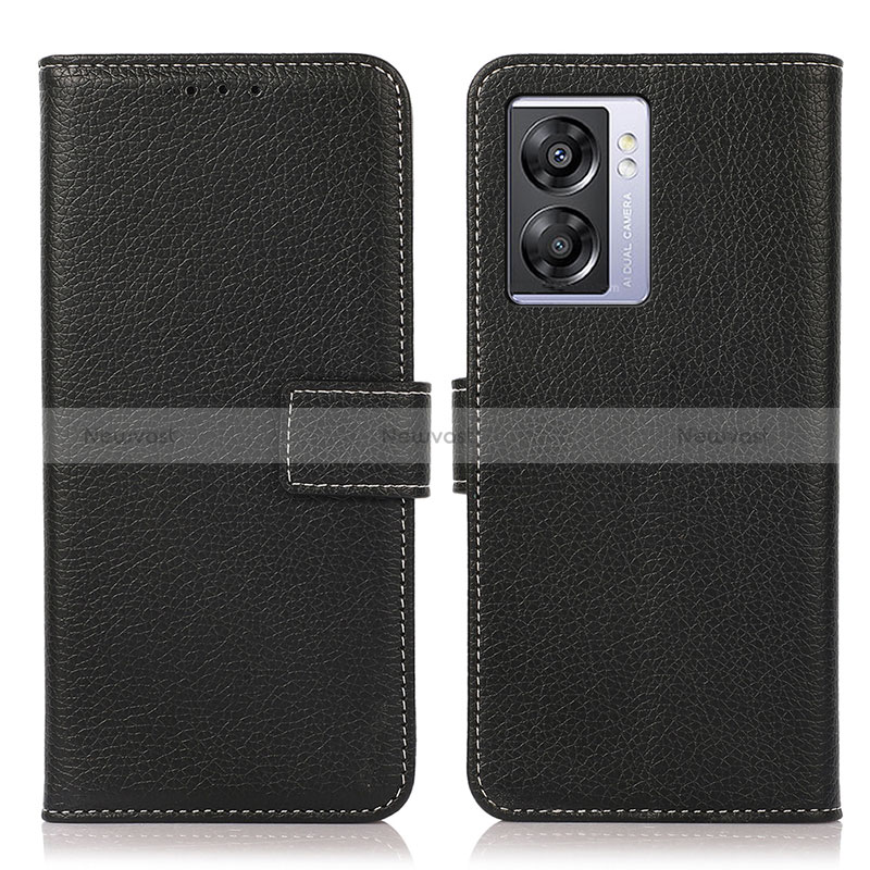 Leather Case Stands Flip Cover Holder K07Z for Oppo A56S 5G Black