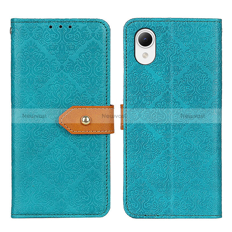 Leather Case Stands Flip Cover Holder K07Z for Samsung Galaxy A23s Green