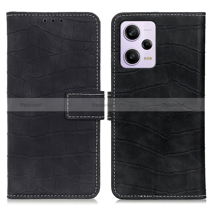 Leather Case Stands Flip Cover Holder K07Z for Xiaomi Redmi Note 12 Pro 5G Black