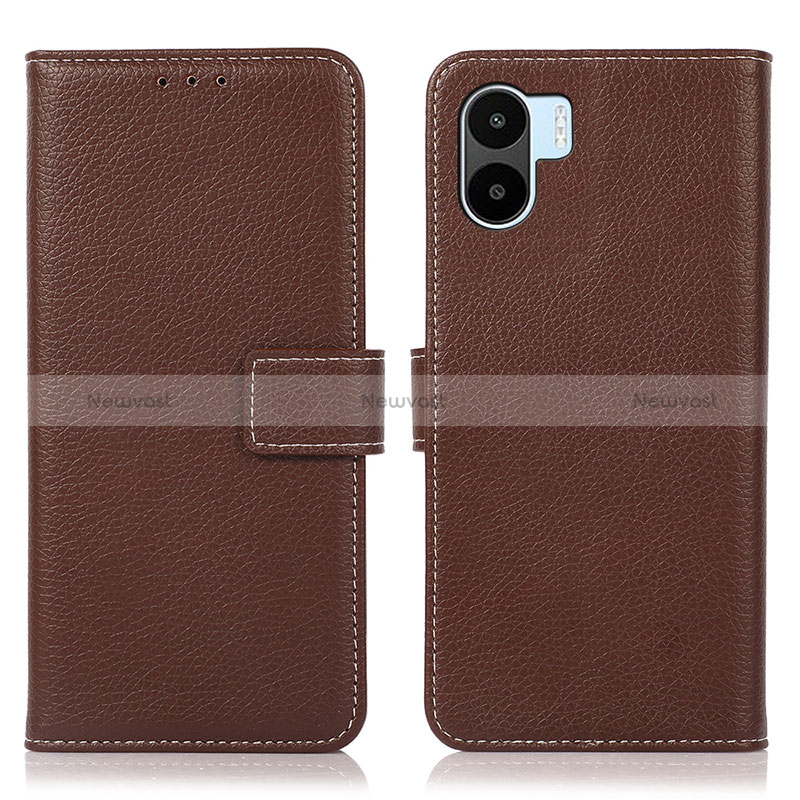 Leather Case Stands Flip Cover Holder K08Z for Xiaomi Redmi A2 Plus Brown