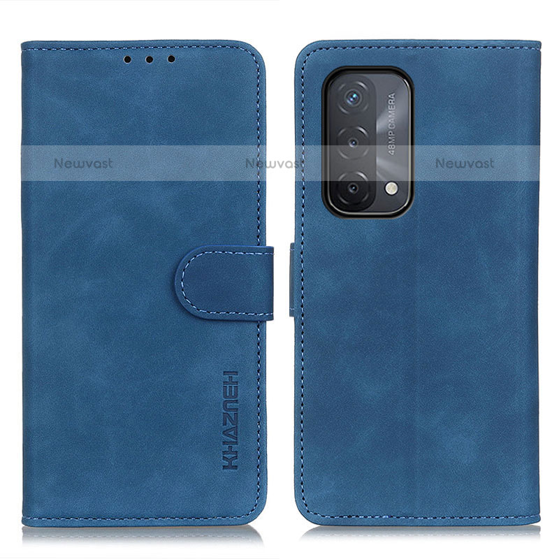 Leather Case Stands Flip Cover Holder K09Z for OnePlus Nord N200 5G Blue