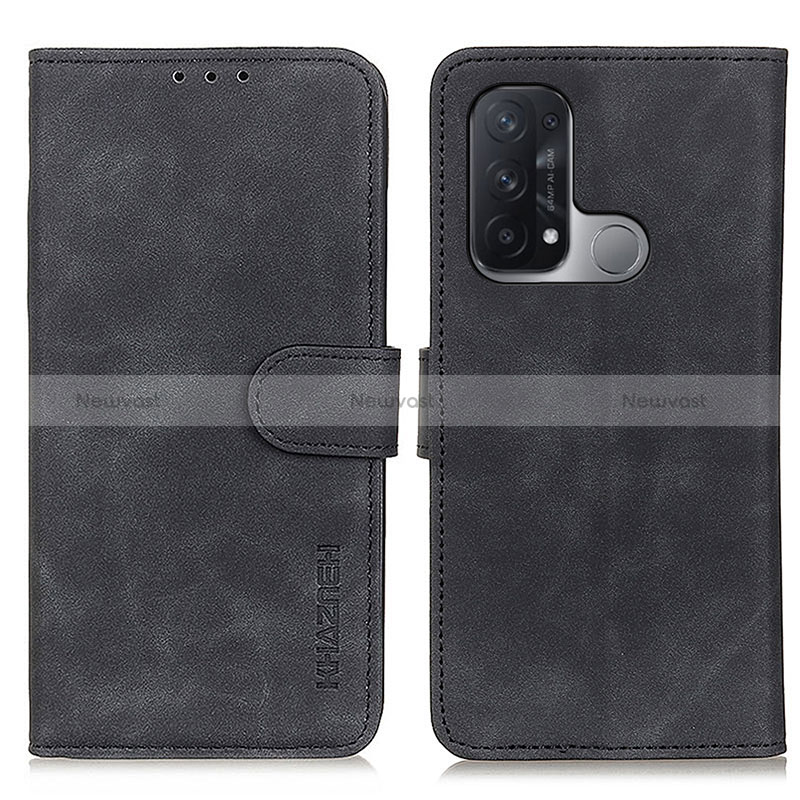 Leather Case Stands Flip Cover Holder K09Z for Oppo Reno5 A Black