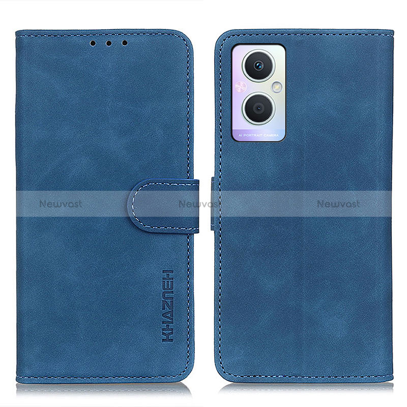 Leather Case Stands Flip Cover Holder K09Z for Oppo Reno8 Z 5G Blue