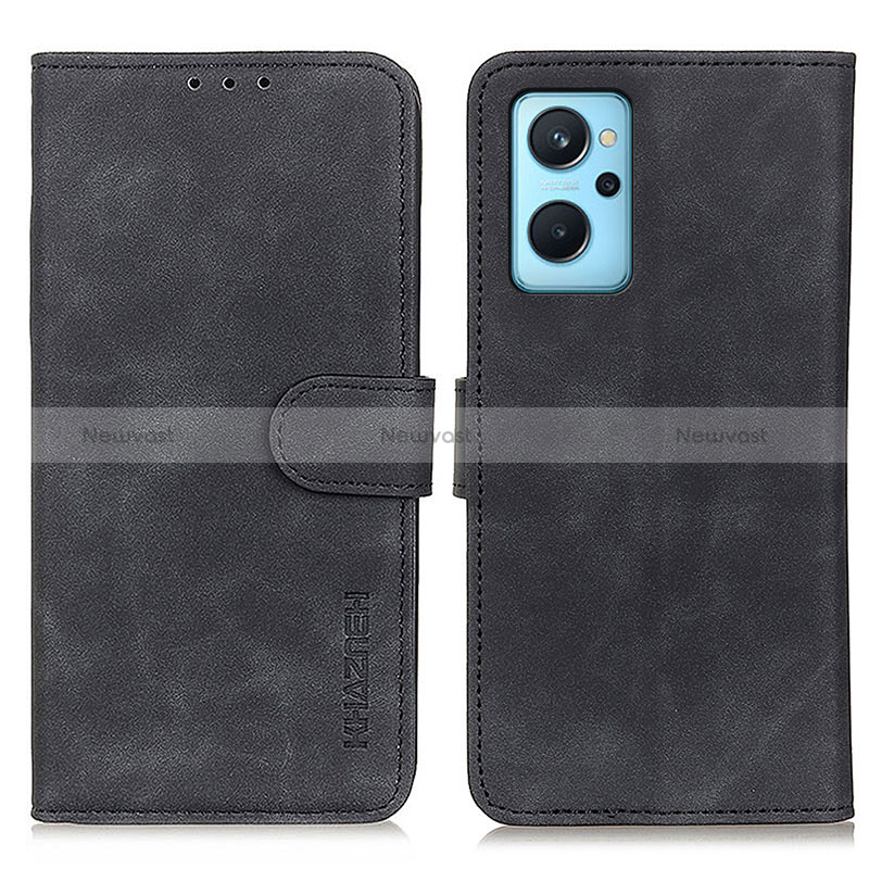 Leather Case Stands Flip Cover Holder K09Z for Realme 9i 4G Black