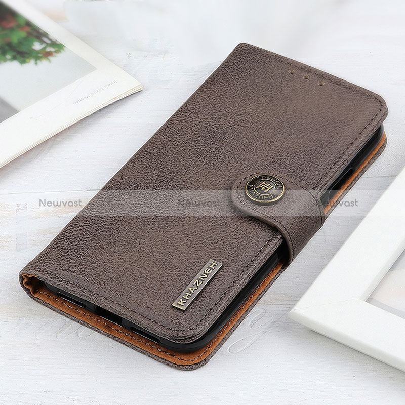Leather Case Stands Flip Cover Holder KZ2 for Huawei Honor X6a Gray