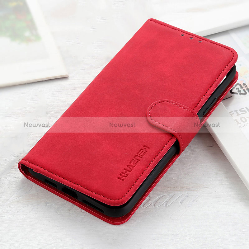 Leather Case Stands Flip Cover Holder KZ3 for OnePlus Ace 3 5G Red
