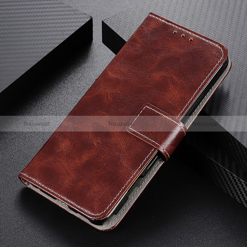 Leather Case Stands Flip Cover Holder KZ4 for OnePlus Ace 3 5G Brown