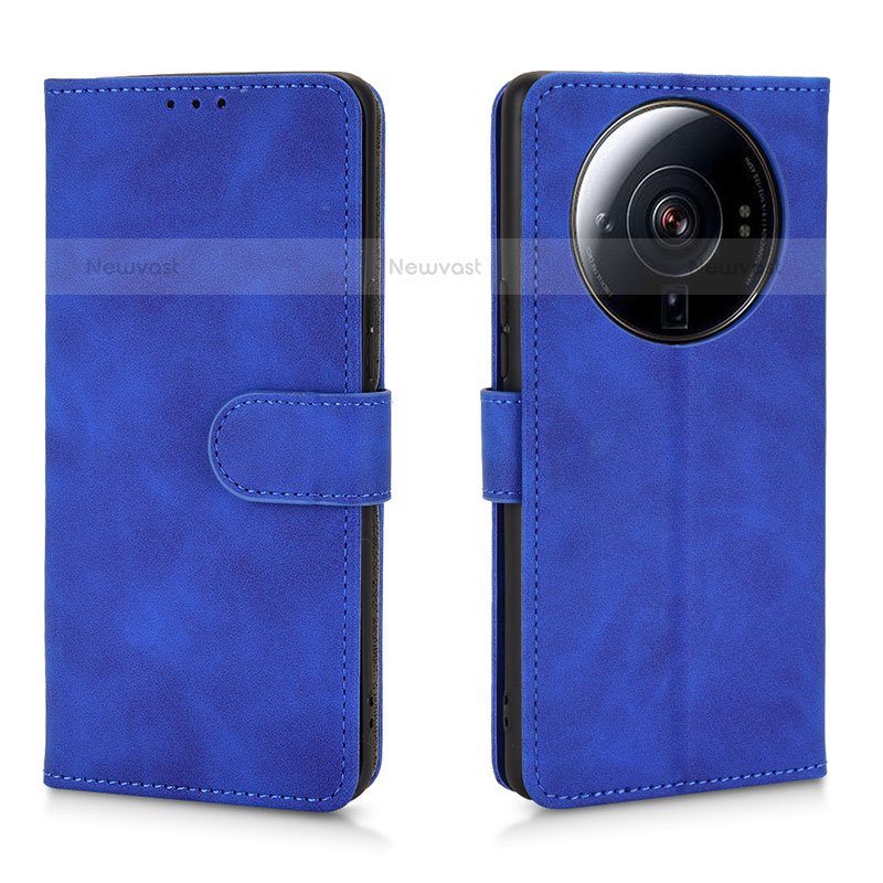 Leather Case Stands Flip Cover Holder L01 for Xiaomi Mi 12 Ultra 5G Blue