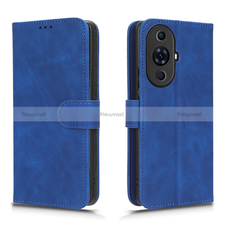 Leather Case Stands Flip Cover Holder L01Z for Huawei Nova 11 Ultra Blue