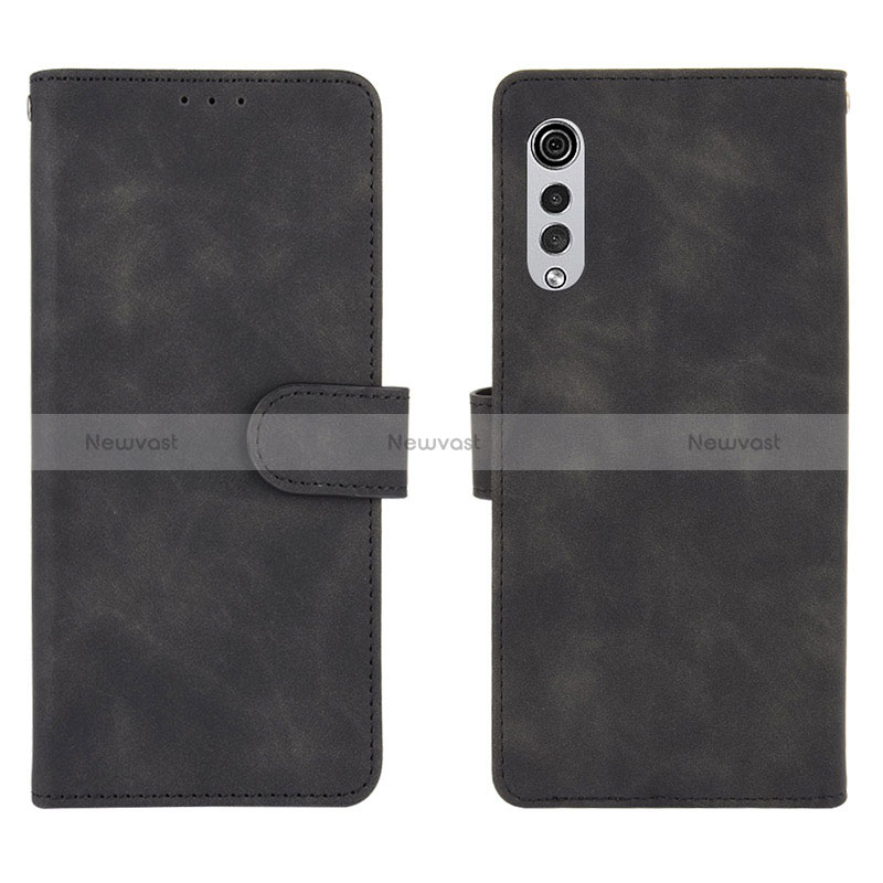 Leather Case Stands Flip Cover Holder L01Z for LG Velvet 5G Black