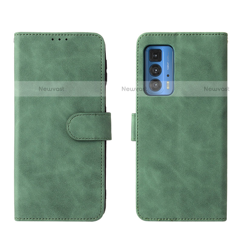 Leather Case Stands Flip Cover Holder L01Z for Motorola Moto Edge 20 Pro 5G Green