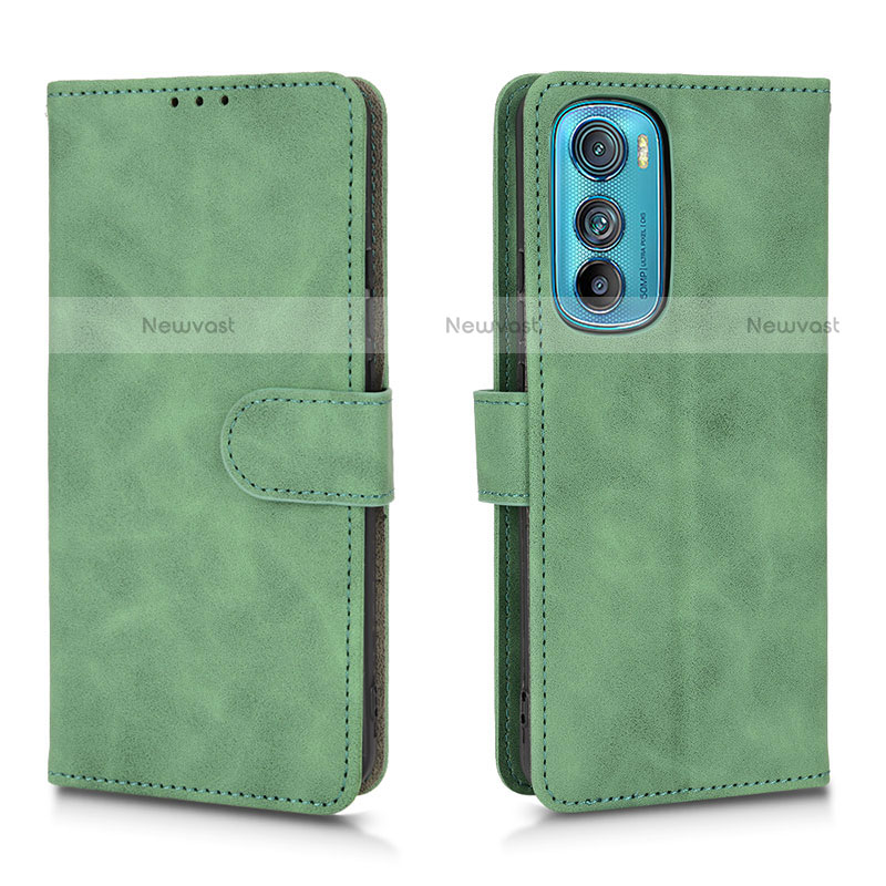 Leather Case Stands Flip Cover Holder L01Z for Motorola Moto Edge 30 5G Green