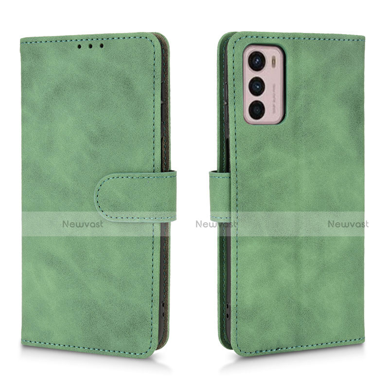 Leather Case Stands Flip Cover Holder L01Z for Motorola Moto G42 Green