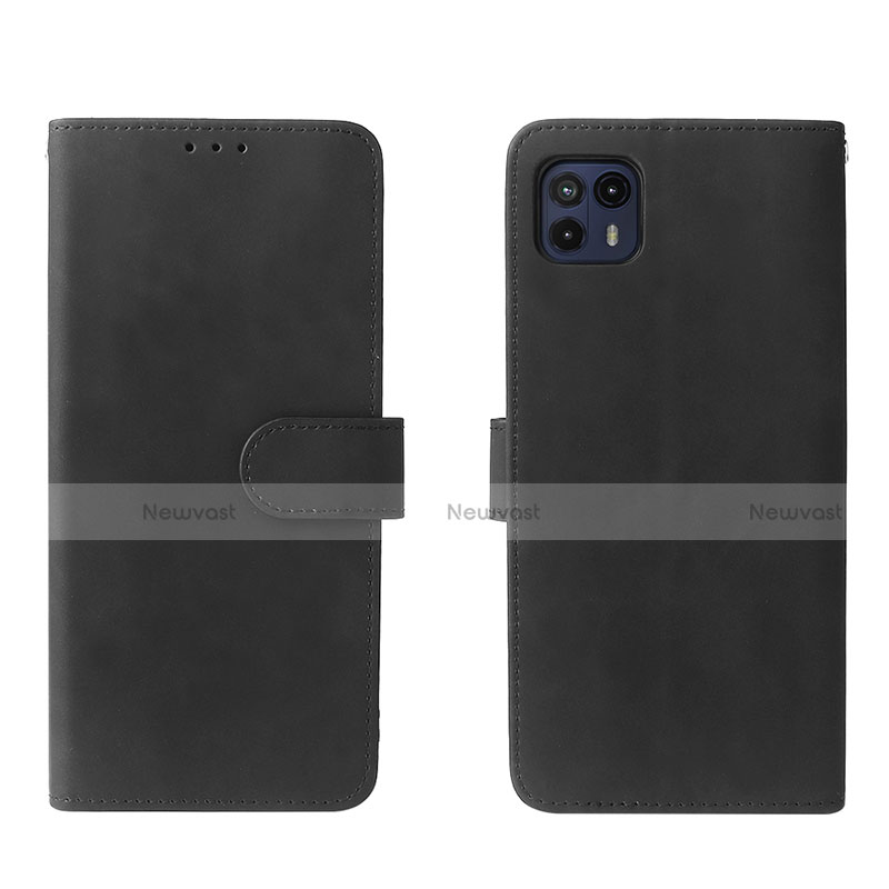 Leather Case Stands Flip Cover Holder L01Z for Motorola Moto G50 5G Black