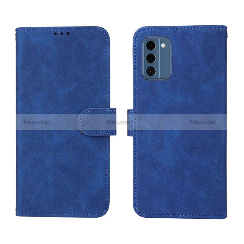 Leather Case Stands Flip Cover Holder L01Z for Nokia C300 Blue