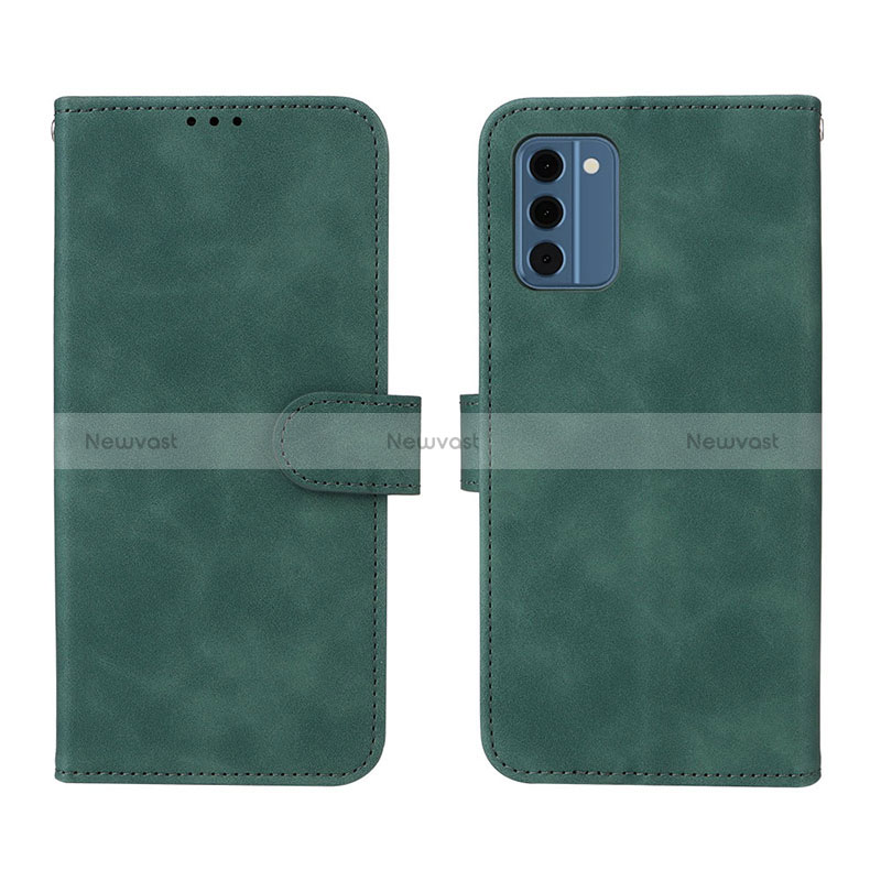 Leather Case Stands Flip Cover Holder L01Z for Nokia C300 Green