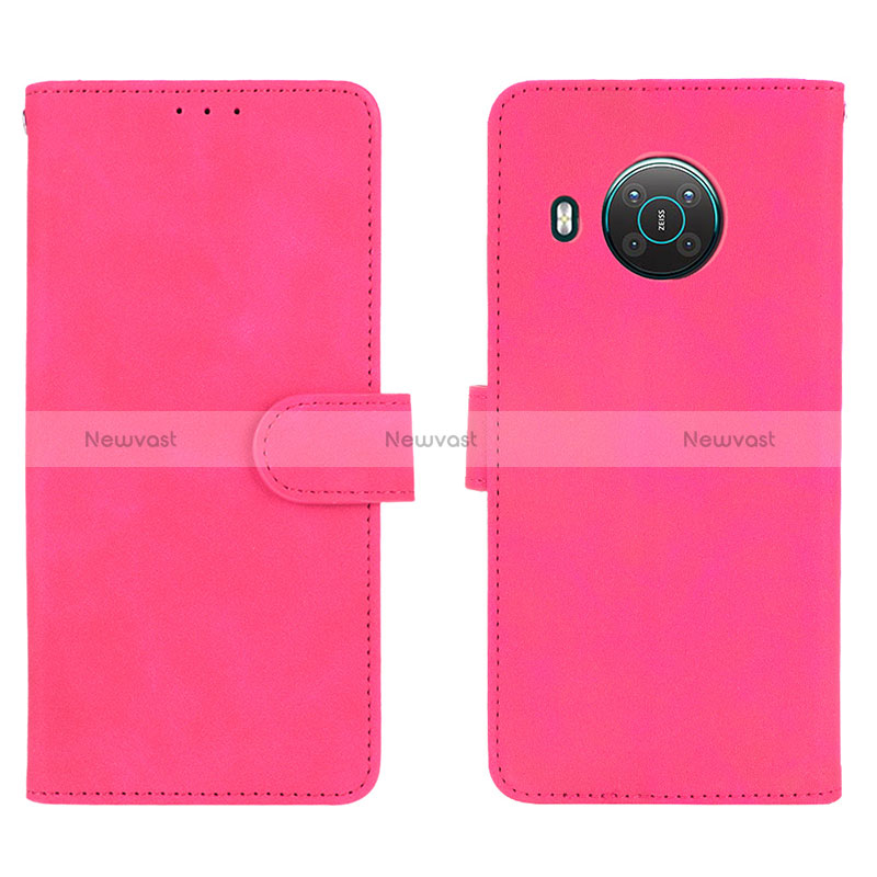 Leather Case Stands Flip Cover Holder L01Z for Nokia X20 Hot Pink