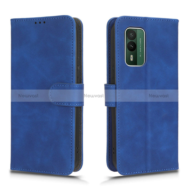 Leather Case Stands Flip Cover Holder L01Z for Nokia XR21 Blue