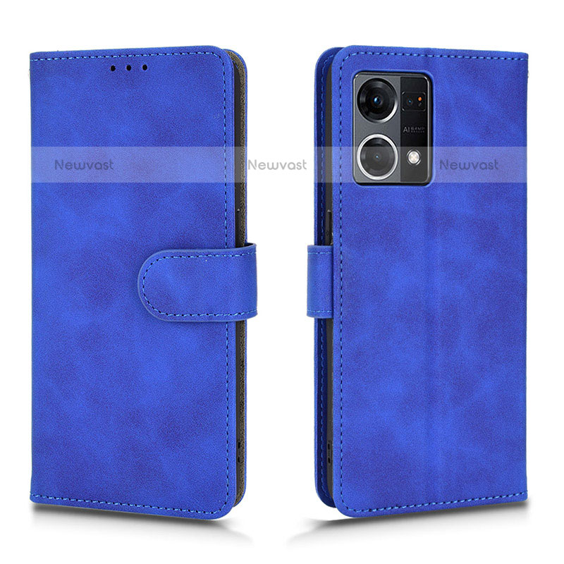 Leather Case Stands Flip Cover Holder L01Z for Oppo F21s Pro 4G Blue