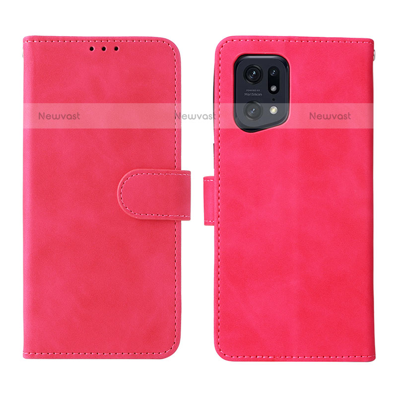 Leather Case Stands Flip Cover Holder L01Z for Oppo Find X5 Pro 5G
