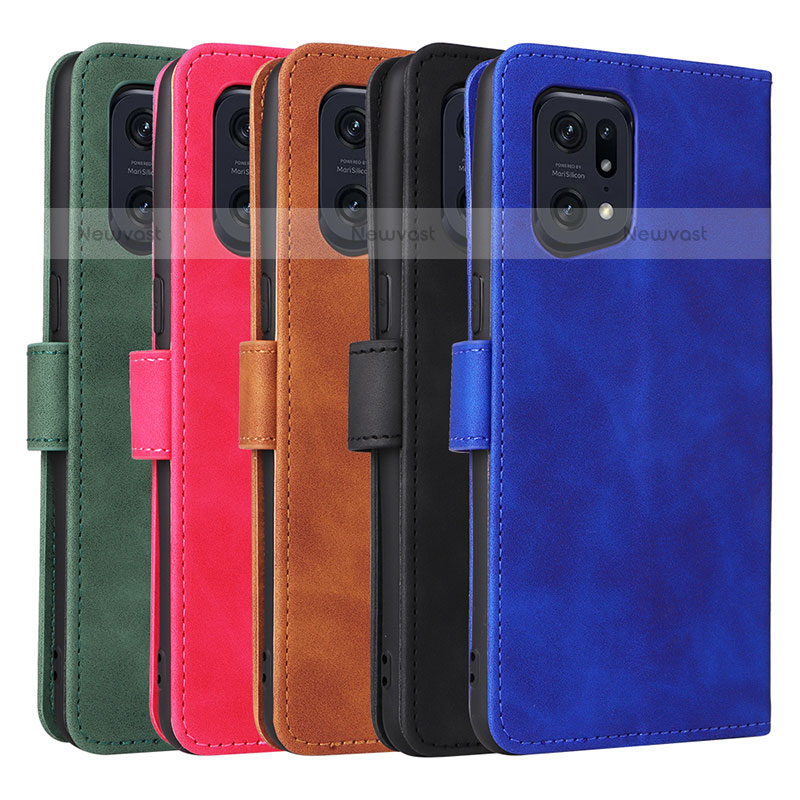 Leather Case Stands Flip Cover Holder L01Z for Oppo Find X5 Pro 5G