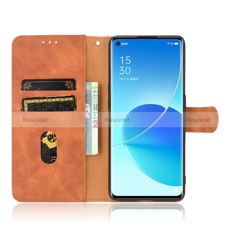 Leather Case Stands Flip Cover Holder L01Z for Oppo Reno6 Pro 5G India