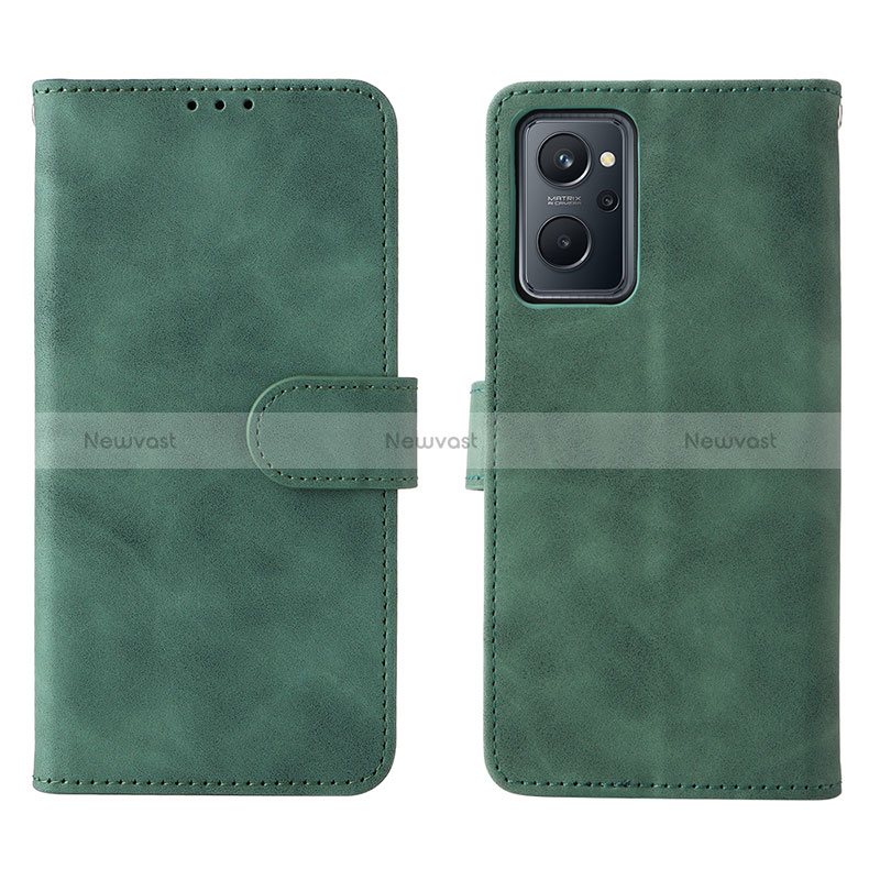 Leather Case Stands Flip Cover Holder L01Z for Realme 9i 4G Green