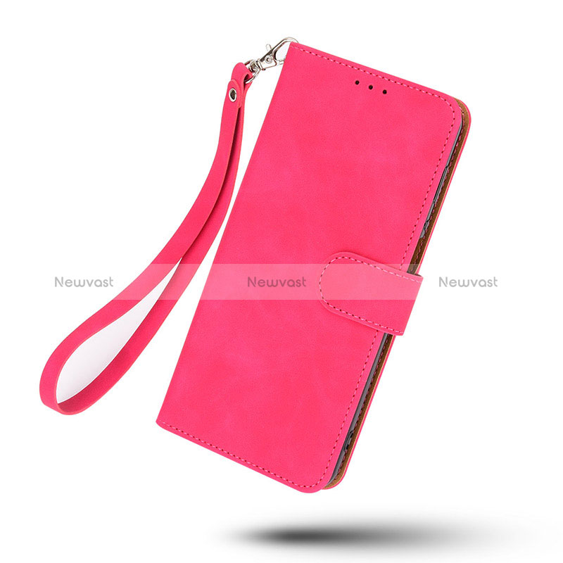 Leather Case Stands Flip Cover Holder L01Z for Realme GT Neo 3T 5G Hot Pink