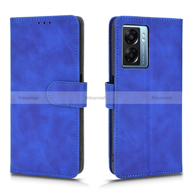 Leather Case Stands Flip Cover Holder L01Z for Realme V23 5G Blue
