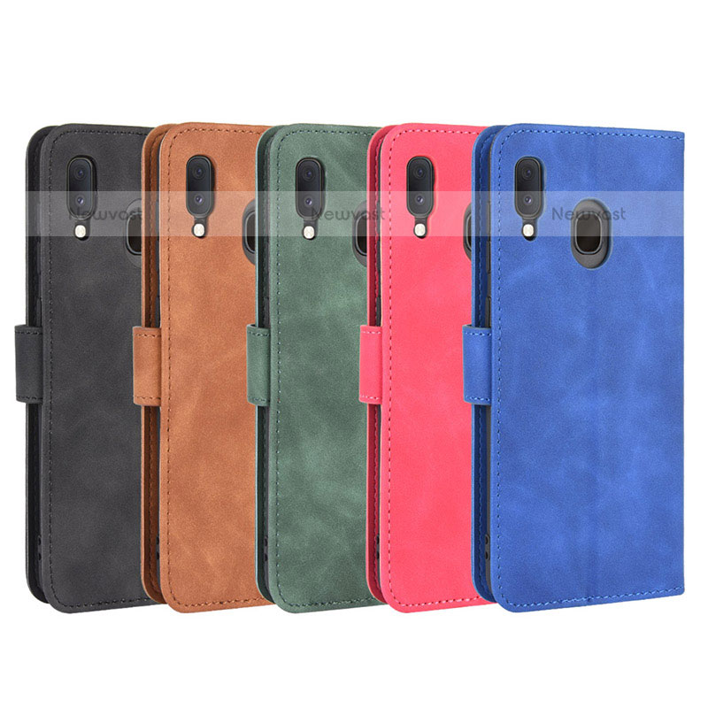 Leather Case Stands Flip Cover Holder L01Z for Samsung Galaxy A20