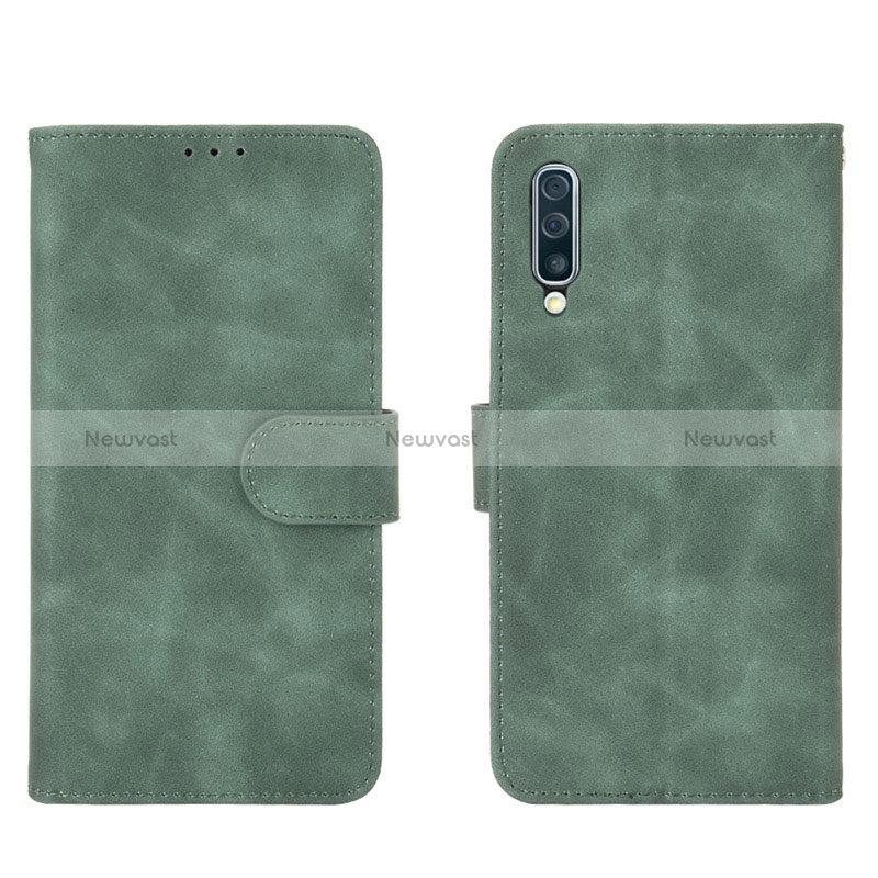 Leather Case Stands Flip Cover Holder L01Z for Samsung Galaxy A30S Green