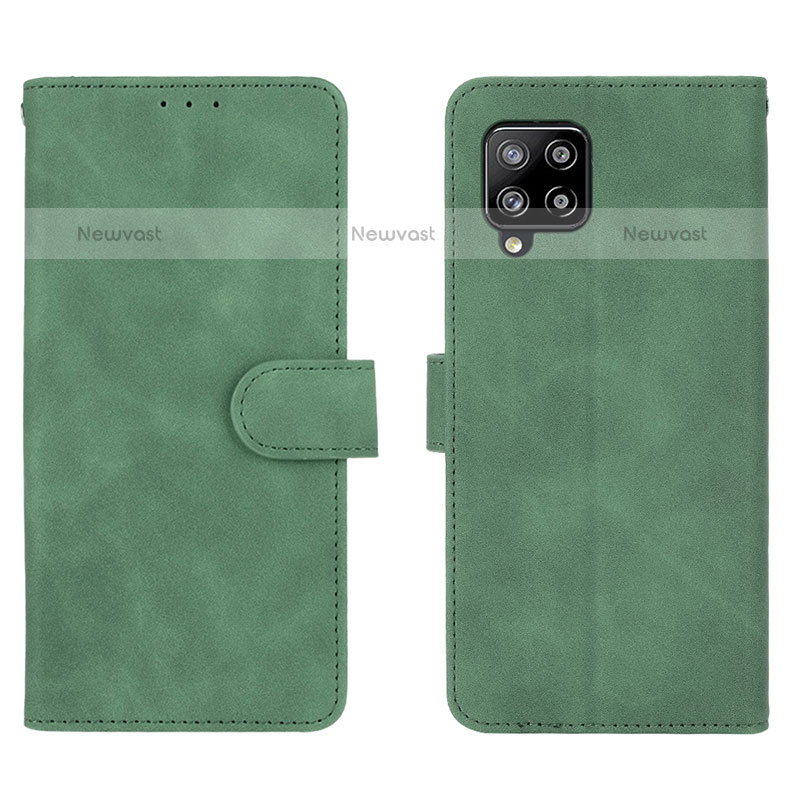 Leather Case Stands Flip Cover Holder L01Z for Samsung Galaxy A42 5G Green
