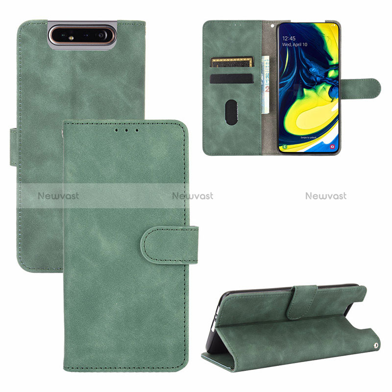 Leather Case Stands Flip Cover Holder L01Z for Samsung Galaxy A80